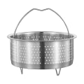 Miniatyrbilde 1 av 5: Dampkurv i rustfritt stål, metalldampinnsats, dampstativ for grønnsaker, frukt, sil, sil [XC] Silver