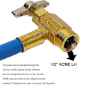 Miniatyrbild 5 av 5: R1234YF Laddningsslangssats, R-1234YF Laddningsslang och Mätare, R1234YF Lågtrycks Snabbkoppling Adapter, 1/2 LH Burköppnare Blue