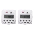 Miniatyrbillede 1 af 4: 2x Ny LCD Digital Kontrol Power Programmerbar Timer DC 12V 16A Tidsrelæ Switch