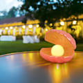 Miniatyrbillede 5 af 5: Shell Pearl Natlampe, Pink Bærbar Led Muslingelampe Shell Med Perle Bordpynt Til Soveværelse Stue Fødselsdagsgave