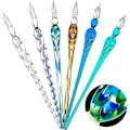 Miniatyrbillede 1 af 5: 6 stk. Håndlavet Glas Dip Pen Krystal Glas Signatur Pen Kalligrafi Glas Pen Vintage Dip Blæk Pen Borosilikat Gave Pen Til Skrivning Tegning Sig