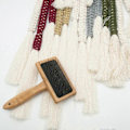 Miniatyrbild 2 av 5: Mattborste för Macrame, Mattvävning, Bomullsrep, Vävkam, Djurhåravlägsnande, Öppen Knop, Karding