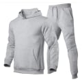 Miniatyrbilde 2 av 6: Herre Treningsdress med hettegenser + Joggebukse Sportsdress Casual Jogger Sportsklær 2-delt Fleece Streetwear-sett for menn Black XXL