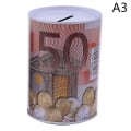 Miniatyrbild 2 av 5: Euro Dollar Spargris Sparbössa Cylindrisk Säkerhetslåda För Mynt Insättningslådor 50 Euro Appearance 15x22