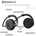 Pikkukuva 4 / 4: Pienet Bluetooth-kuulokkeet, jotka kiertävät pään - Urheilulliset langattomat kuulokkeet sisäänrakennetulla mikrofonilla ja kristallinkirkkaalla äänellä, taitettavat ja kannettavat pussissa