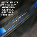 Miniatyrbillede 3 af 5: Dørtrinsstickers Beskyttende Tilbehør Til Seat Ibiza Leon Arona Altea Ateca Tarraco Alhambra Arosa Exeo Mii Toledo For Exeo Black White