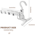 Miniatyrbilde 2 av 5: Foldbar Klesstativ for Forretningsreise Bærbar Reisehengeren for Hotell Hjem Rotasjonsklips-på Hengeren Holder Veggmontert Klesstativ med 5 Hull