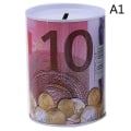 Miniatyrbild 2 av 5: Euro Dollar Spargris Sparbössa Cylindrisk Säkerhetslåda För Mynt Insättningslådor 10 Euro Appearance 15x22