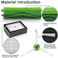 Miniatyrbillede 3 af 5: Reservedele Kompatible Med Roomba I7 I7 + / I7 Plus E5 E6 E7, Robot Reservedele Tilbehør Med 3 Filtre, 3 Sidebørster, 1 Hovedbørste