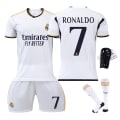 Miniatyrbild 1 av 2: 4PCS Set 23-24 Cristiano Ronaldo 7 Real Madrid Tröja Ny Säsong Senaste Vuxen Tröja Barn Tröja kids 18