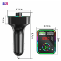 Miniatyrbillede 5 af 5: Bil Bluetooth 5.0 FM-sender Dobbelt USB Type-C Oplader MP3-afspiller LED-baggrundsbelysning PD Hurtigoplader Adapter Håndfri Bilsæt (FMY)