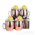 4 Koppar Muggar Set, 16oz - Moscow Mule Koppar Muggar för Cocktail - Presentset