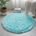 Miniatyrbilde 1 av 4: Runde tepper Myke Komfortable Fluffy Shaggy Høyhaug Tepper For Stue Soverom Blue Square Diameter 120cm