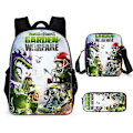 Pikkukuva 1 / 5: Plants Vs. Zombies 3 kpl Set Lasten Reppuja Peli Oheislaitteet Tyttö Pojat Reppu Koulureput Sarjakuva Kindergarten Rucksack Lahja 9