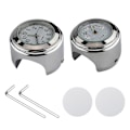 Miniatyrbillede 1 af 5: Universal Motorcykel Styr Ur Cykel Termometer Vandtæt Udskiftning Til Motorcykler Cykler 22mm-25.4mm7/8\"\"- 1\"\" Styr Sølv Skal Silver white dial clockandtemp