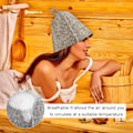 Miniatyrbild 4 av 5: 2 stycken värmeisolerande filt bastuhatt Bastuhatt Bastuhatt Bastuhuva Bastutillbehör för män och kvinnor Varm och torr ångbastu Skydda huvudet från värme