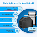 Pikkukuva 3 / 5: Grill-suoja 58 tuumaa, Superior BBQ -suoja Weber Genesis 300 -sarjan grillille, 600D ulkogrillin suoja Dyna-glolle, Char-Broilille, Nexgrilille, Monumentille Black