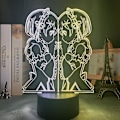 Miniatyrbillede 3 af 5: Anime 3D Lampe Rem og Ram fra Re Zero Starting Life in Another World Natlampe til Soveværelsesindretning Fødselsdagsgave LED Natlys (Farve: A)BY B