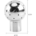 Miniatyrbillede 2 af 5: Sanitært rustfrit stål 304 tank sprøjte rengøringskugle fast/roterende 360 CIP rengøring 1/2\" BSP gevind hun-tilslutning med rengøringsdiameter 1m-6m(f