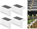 4-pakks Solcelled Terrasselys LED Solcelled Trappetrinnlys Vanntette Gjerdelys Utendørs Trapper Gjerde White Warm light