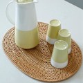 Pikkukuva 3 / 5: Rattan-punotut pöytäliinat, soikeat ja pyöreät, liukumattomat, lämmönkestävät, luonnonväriset, monikäyttöiset