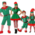 Pikkukuva 1 / 5: Jouluperheen Matchivat Vaatteet Poika Tyttö Tonttu Jouluvaatteet Setti Aikuinen Vihreä Punainen Juhla Topit Housut Hattu Vyö Asun Cosplay Puku [HK] Adult Size 160 ER43B0