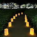 Miniatyrbillede 1 af 2: 50 stk. Hvide Luminary-poser - Flammebestandige Lysposer - Sol-design Luminarier