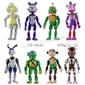 Pikkukuva 2 / 5: Fnaf Freddy -hahmo, Withered Bonnie, Orville, Mangle, Happy Frog, Roxanne Wolf, Chica -toimintahahmo PVC-muovi, liikkuva malli, hehkuvat lelut H 8pcs