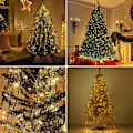 Miniatyrbillede 4 af 4: Juletræslygter Indendørs Udendørs, 280 LED Julelysstrenge 6,6FT x 8 Rækker med 8 Tilstande & 6 Timer Tænd Timer, Blinkende Mini Lys Stik til
