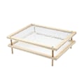 Miniatyrbillede 4 af 5: Træpasta urte tørrestativer Multipurpose 2-lags fødevare-tørrestativ holder Praktisk Double Layer