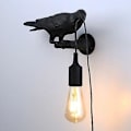 Miniatyrbillede 2 af 4: Væglampe i Resin med Fugledesign - Sort