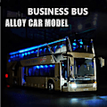Miniatyrbild 3 av 5: 1:32 Högkvalitativ Legering Dubbeldäckare Buss Ljud Ljus Metall Diecast Drag tillbaka Simulation Lyx Sightseeing Bussfordon Barnleksaker [DmS] Blue2