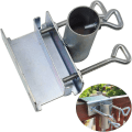 Miniatyrbillede 2 af 3: Haveholder til haveparasol - Metal parasolbeslag til balkon, landskabsgærde | Justerbar stangåbning (1,5\"), klemmebredde maks 2\"