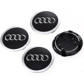 Miniatyrbild 1 av 5: 4st auto navkapslar för Audi 69MM navkåpa aluminium+ABS center hjulkåpa ABS biltillbehör