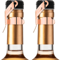 Miniatyrbillede 1 af 5: Champagneprop, 2 stk. Rustfrit Stål Champagneflaskeprop Forsegler Til Cava Prosecco Mousserende Vinprop-yky Rose gold 2pcs