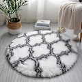 Pikkukuva 3 / 4: Pyöreät Matot Pehmeät Mukavat Nukkavierut Korkeapaalainen Matto Olohuoneeseen Makuuhuoneeseen Round Floor Mat-8 Diameter 40cm