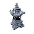 Miniatyrbillede 2 af 5: Solcellelys Udendørs Pagode Havefigur, Solcellefigur Havedekoration, Udendørs Havelygte, Led Havelys Med Simuleret Pagodeudsalg Gray Free Size