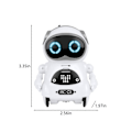 Miniatyrbilde 2 av 5: Lomme RC Robot Snakkende Interaktiv Dialog Stemmegjenkjenning Opptak Syngende Dansende Fortellende Historie Mini RC Robot Leker Gave White