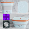 Miniatyrbillede 4 af 5: Mini Vaskemaskine Bærbar Foldbar Vaskemaskine Til Enkeltpersoners Brug Mobil Foldbar Vask Blue Purple Light UK Plug