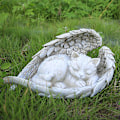 Miniatyrbillede 1 af 2: Minde Sten Statue til Kæledyr, Engel Gravsten, Andagtssten til Hund, Kat, Harpiks Statue Have Dekoration til Ære for et Elsket Kæledyr (Engel Kat)