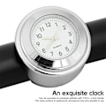 Miniatyrbillede 2 af 5: Universal Motorcykel Styr Ur Cykel Termometer Vandtæt Udskiftning Til Motorcykler Cykler 22mm-25.4mm7/8\"\"- 1\"\" Styr Sølv Skal Silver white dial clockandtemp