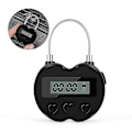 Miniatyrbillede 1 af 5: Smart Time Lock med LCD-display, Multifunktionel Rejse Elektronisk Timer, Vandafvisende USB Genopladelig Midlertidig Timer Hængeslås