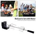 Miniatyrbilde 5 av 5: Automatisk rotisserisett i rustfritt stål Bbq rotisserisett Grill rotisserisett for grilling av pølser kyllingbiff EU Plug
