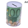 Miniatyrbild 2 av 5: Euro Dollar Spargris Sparbössa Cylindrisk Säkerhetslåda För Mynt Insättningslådor 100 Euro Appearance 10x15