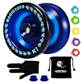 Miniatyrbillede 1 af 5: MAGICYOYO Responsive YoYo K1-Plus med YoYo-pose + 5 snore og Yo-Yo-handsker Gave, blå [DmS] Blue