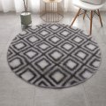 Miniatyrbilde 1 av 4: Runde tepper Myke Komfortable Fluffy Shaggy Høyhaug Tepper For Stue Soverom ST02 White Diameter 40cm