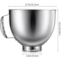 Miniatyrbillede 2 af 3: Rustfrit Stål Skål Til 4,5-5 Quart Hovedstativ Mixer, Til Mixer Skål, Opvaskemaskine Sikker -z
