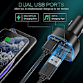 Pikkukuva 2 / 5: Oria Bluetooth FM-lähetin 5.0, Langaton Radiosovitin Mikrofonilla & 2 USB-A