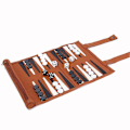 Miniatyrbillede 3 af 5: Rejse-størrelse Backgammon Sæt - Ægte Ruskind, Bærbar, Rulbar Letvægts Backgammon Rejse Spil - Rulbar Læder Backgammon