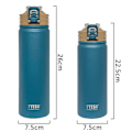 Miniatyrbild 3 av 7: 1 st termosflaska med sugrör 530 ml 750 ml thermal i rostfritt stål Bilisolerad kolv Vattentumlare för utomhussporter green 750ml